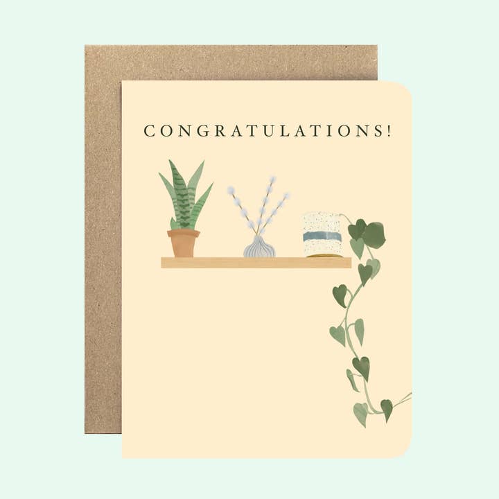 Cartão de saudação de prateleira de planta por atacado de Blue Whale Paper Co