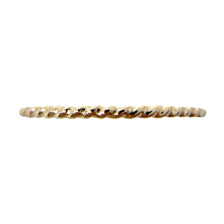 Square Twist Thin Band Ring Textured Stacking Ring for wholesale by Mineral and Matter