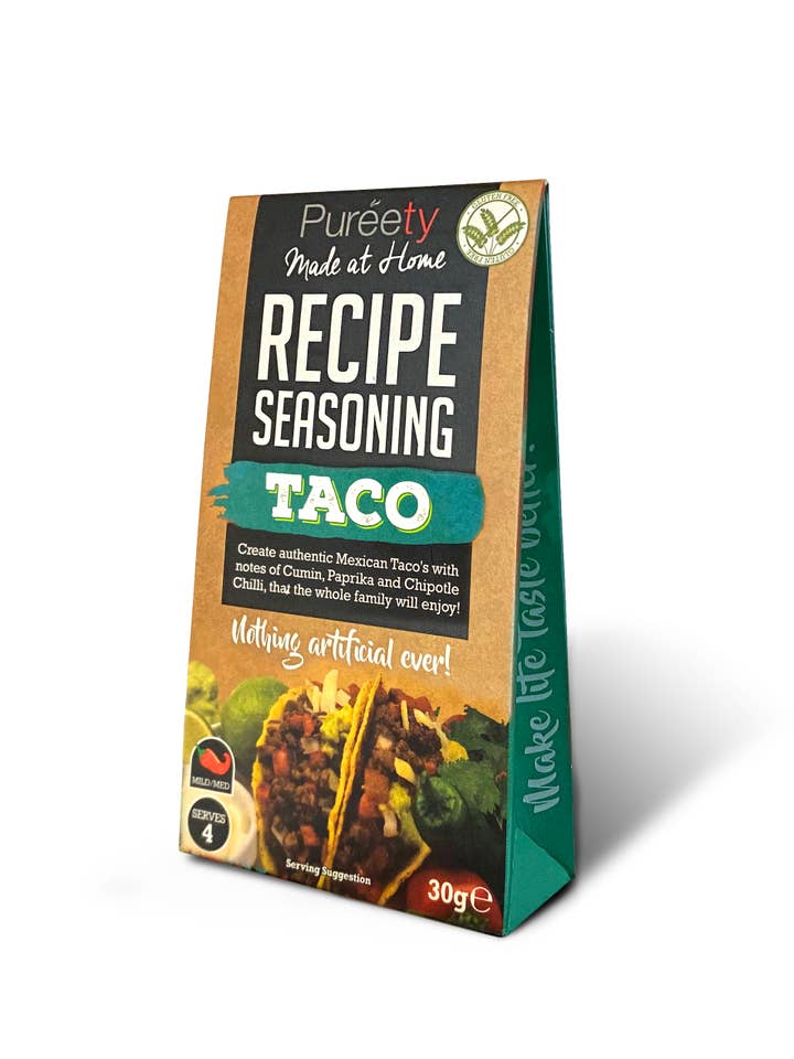 Pureety Gluten Free Taco Recipe Seasoning 30g for wholesale by Pureety Gourmet Flavours