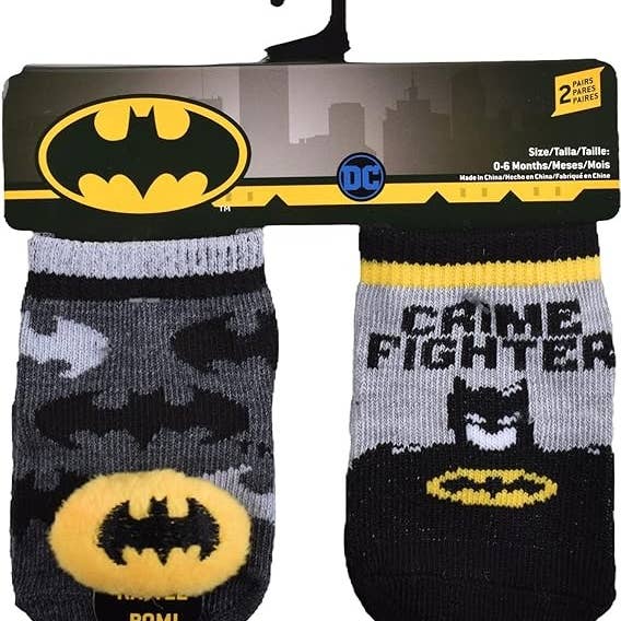Crover - Wholesale Socks - Baby - Batman Baby Boys Rattle Pom Socks0