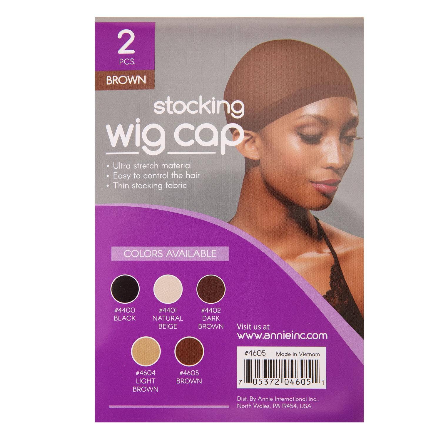 KT Supply - Wholesale Wig/Hair Piece - Ms Remi Brown Wig Stocking Cap, 2/PK1