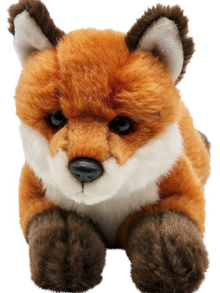 Red fox lying down - 24 cm (length) - cuddly/plush toy for wholesale by Uni Toys