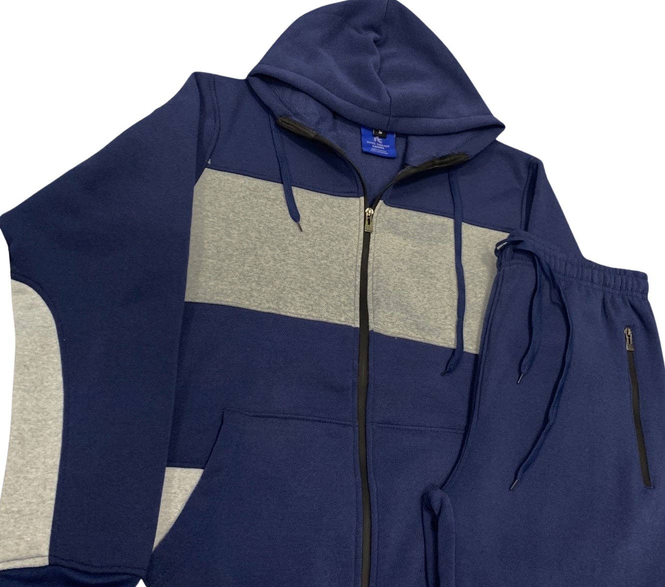 Royal Threads - Wholesale Tracksuit - Men's - Men’s Full Sweatsuit Cloud Fleece Sweat jacket with Warm winter Sweat pants Matching Suit Outfit1