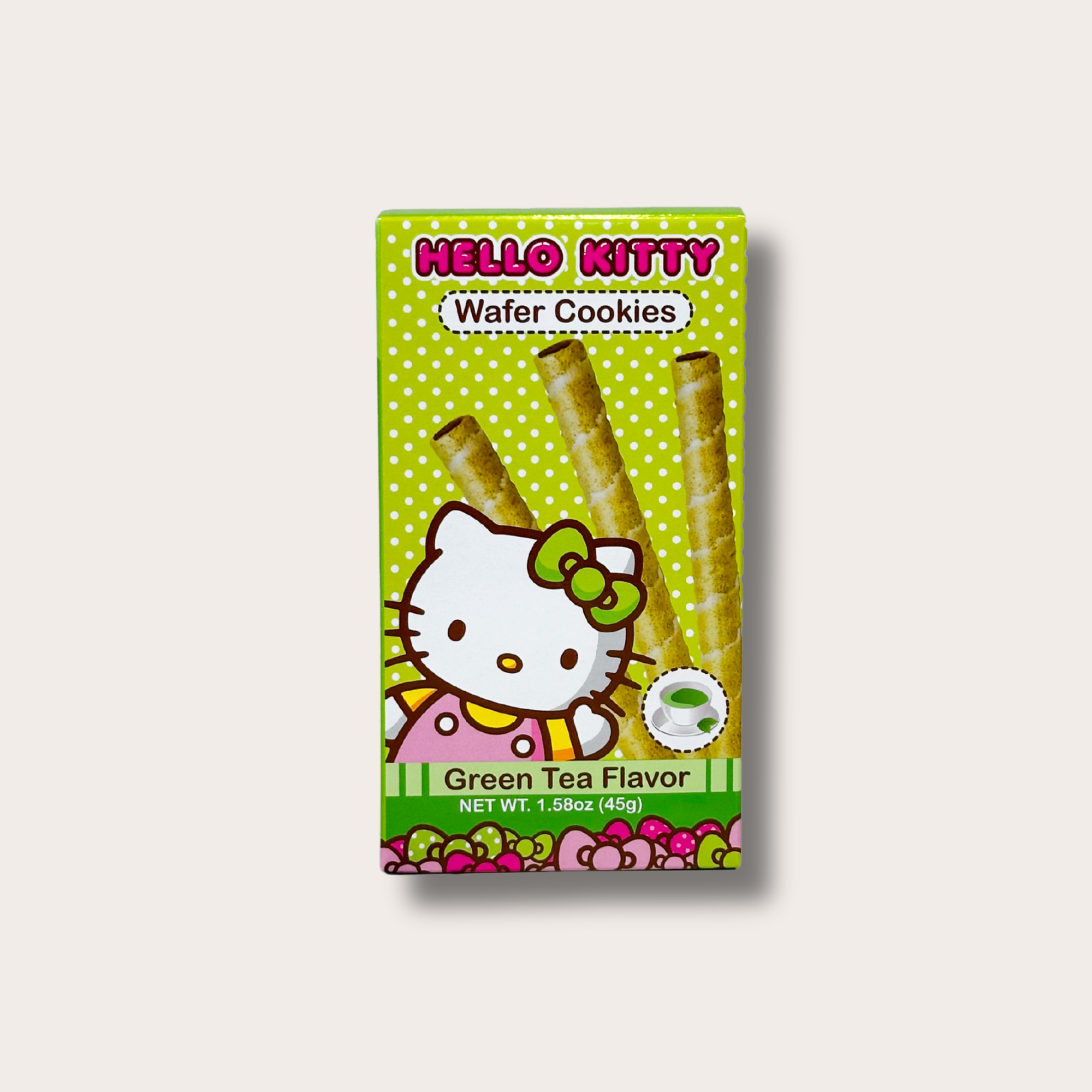 Tanuki Towne - Wholesale Cookie - Hello Kitty Wafer Rolls – Matcha, Strawberry & Chocolate0
