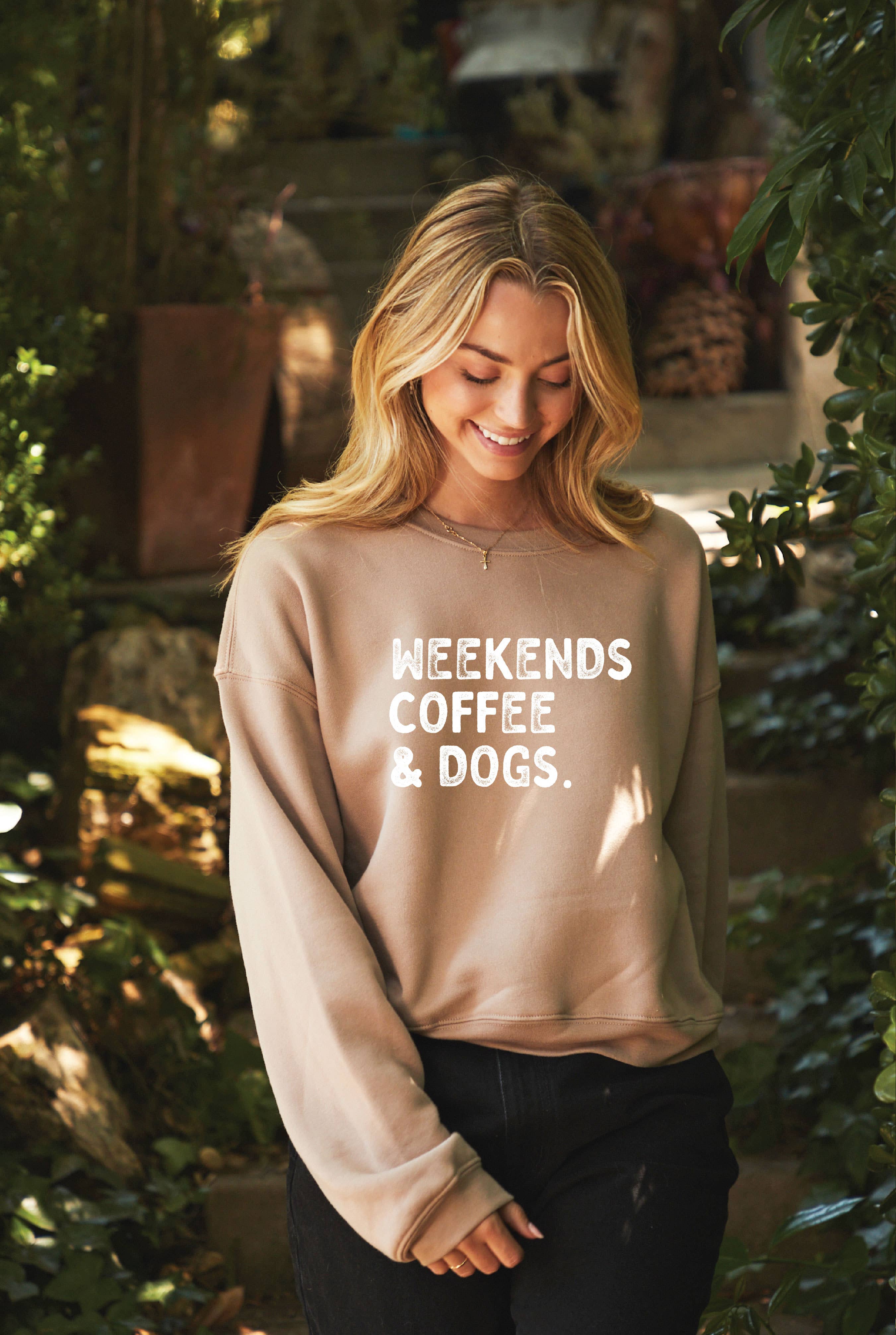 OAT COLLECTIVE - Wholesale Graphic Sweatshirt - Women's - WEEKENDS COFFEE AND DOGS  Mid Graphic Sweatshirt12