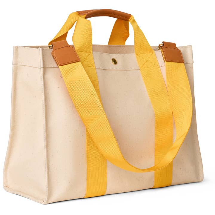 Boulevard - Wholesale Tote Bag - Women's - "Taylor" Yellow Canvas Tote (Personalizable)2