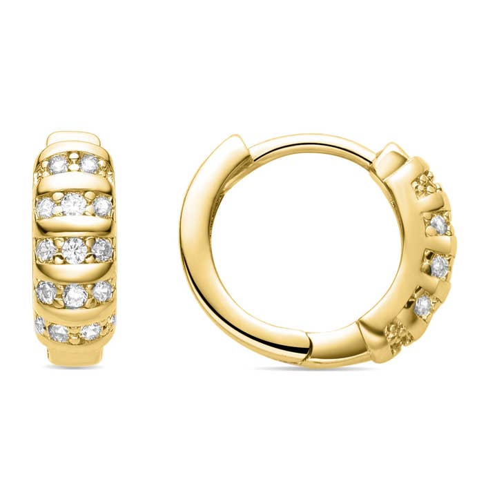 18K geelgoud vergulde zirkonia oorbellen - Linbu voor wholesale door Luxenter