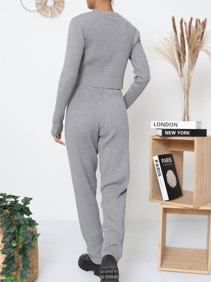 DIX-ONZE - Wholesale Top & Pant Set (NOT Loungewear) - Women's - Ribbed Knit Set – Long Sleeve Top & Pants9