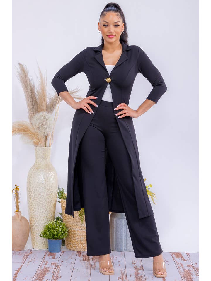 H&H Fashion Inc. – wholesale Top & pants set (NOT Loungewear) – Women's – HH785X-S Plus Size Elegant Blazer & Wide-Leg Pants Set6