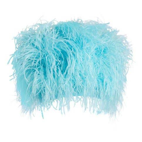 Top en plumes d'autruche The Daisy : bleu pâle (personnalisé) pour la vente par Pinkaholics Anonymous LLC