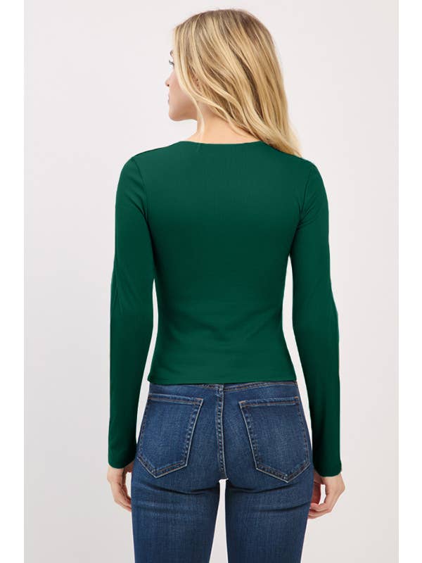 Heart & Hips - Wholesale Knit Top - Women's - RT56762L - FRONT DOUBLE LAYERED CREW NK LONG SLV TOP8