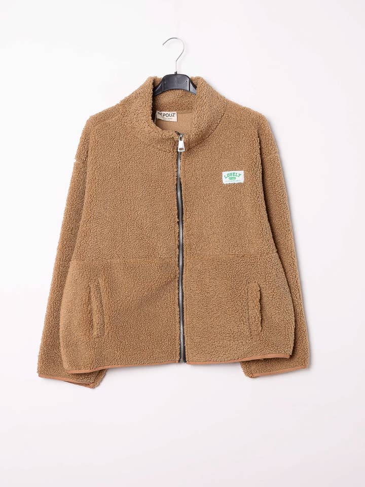 Pépouz' Paris - Wholesale Fleece - Women's - Fleece jacket with zipper closure and patch PV256015