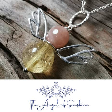 4 O anjo da luz do sol - Sunstone e anjo citrino por atacado de Rachel Peacock Crystal Healing and Jewellery