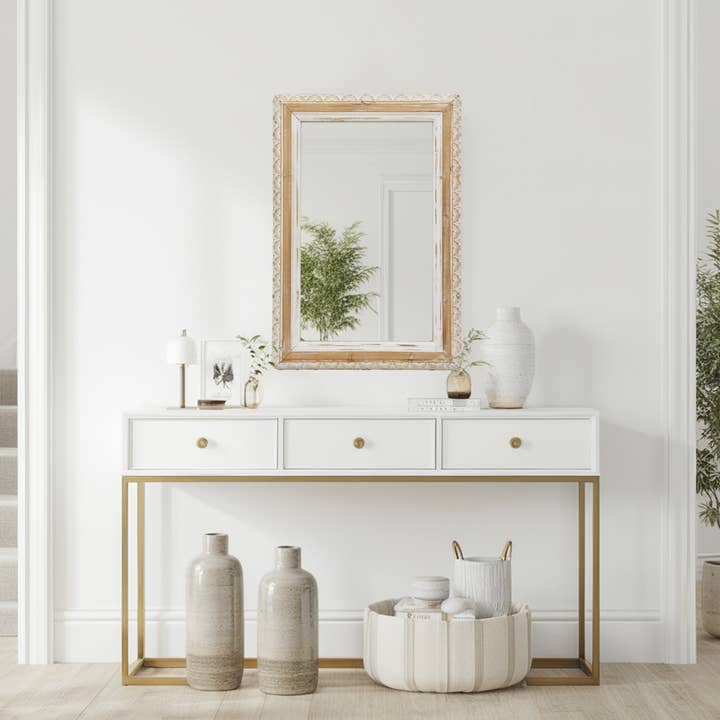 Paris Loft Inc - Wholesale Wall Mirror - PARISLOFT Rectangle Wall Mirror with Carved Wooden Frame