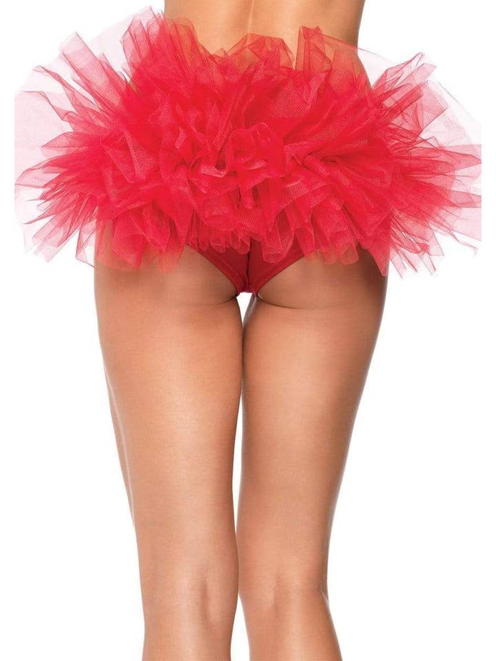 Leg Avenue - Wholesale Shorts - Women's - Spandex Tanga Cheeky Boy Shorts With Tulle Ruffle Back