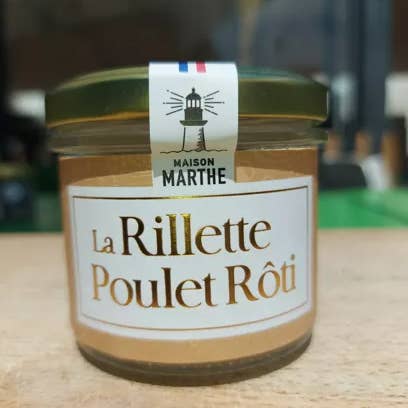 CONSERVE TIERRA - Rillette de pollo asado - 90gr - Charcutería artesanal Maison Marthe - Oléron para venta al por mayor de Conserverie Artisanale Maison Marthe - Oléron