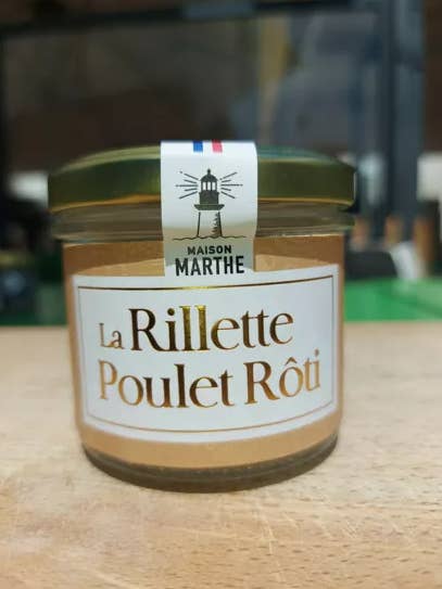 BEVARA JORDEN - Rillette av grillad kyckling - 90gr - Hantverkscharkuteri Maison Marthe - Oléron för wholesale av Conserverie Artisanale Maison Marthe - Oléron