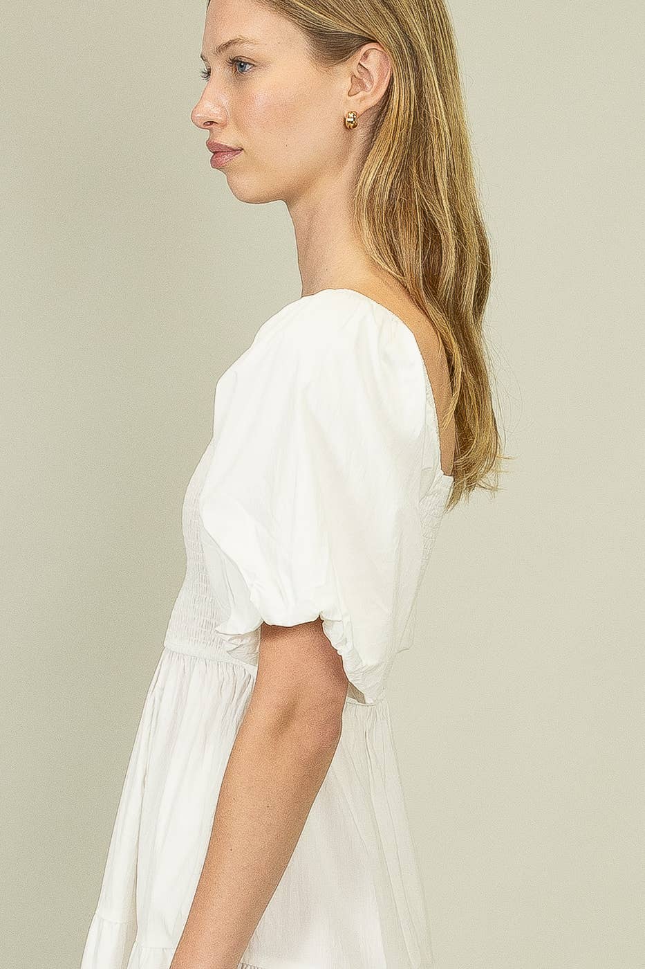 NEIGE Robe maxi à corsage smocké et manches bouffantes en vente sur Faire5