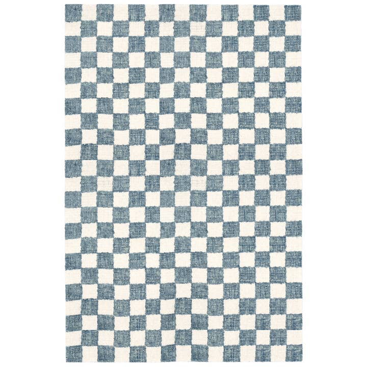 Savannah Checkerboard Indoor Area Rug Blue for wholesale by Liora Manne