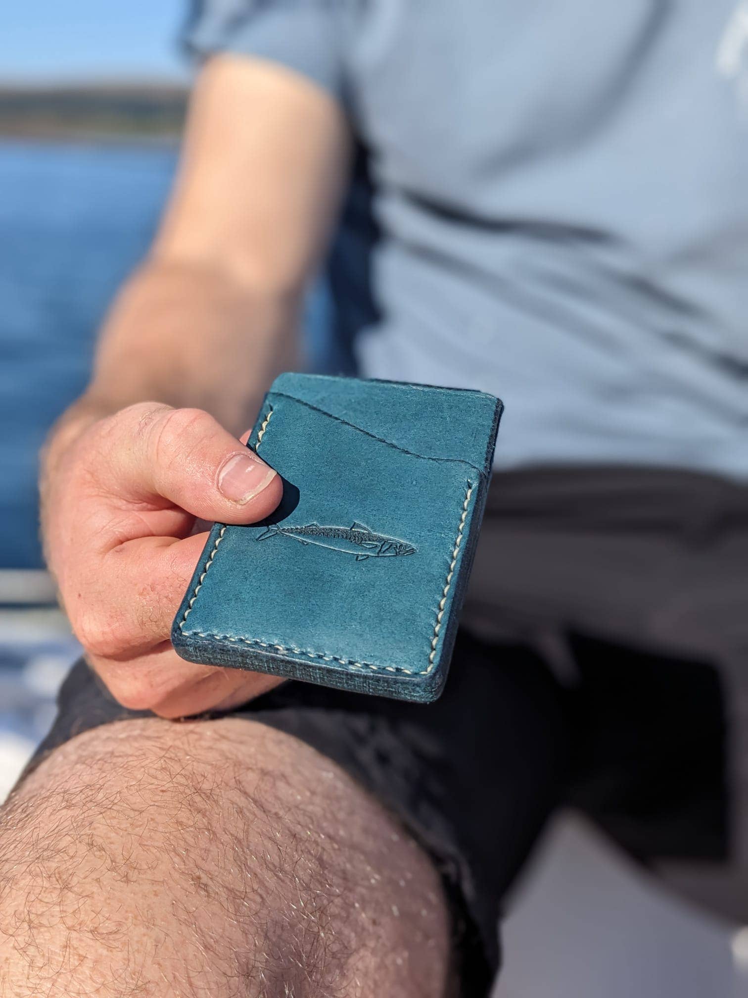 J Boult Designs – wholesale Wallet - Men’s – Sea fishing mackerel leather card wallet7
