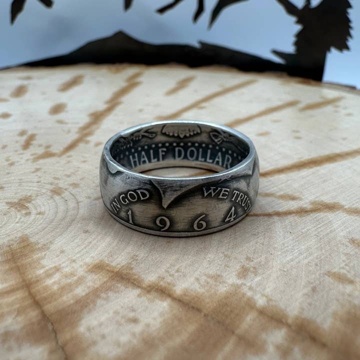 Anillo de plata de medio dólar JFK 1964 para venta al por mayor de Mountainstruck Coin Rings and Jewelry