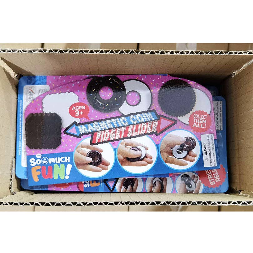 Novelty Brands - Wholesale Fidget Toy - Kids - So Much Fun! Magnetic Coin Fidget Slider Assortment - 12/Pk3