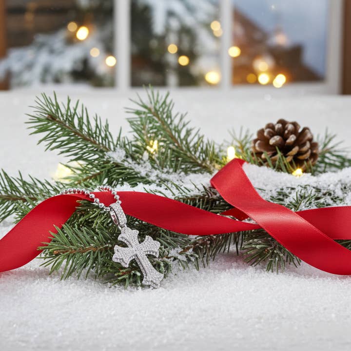 Pendentif Croix en Moissanite Clr. D VVS 2,50ct en Argent Blanc 925 pour Hommes/Femmes de King Of Bling pour la vente par KING OF BLINGS