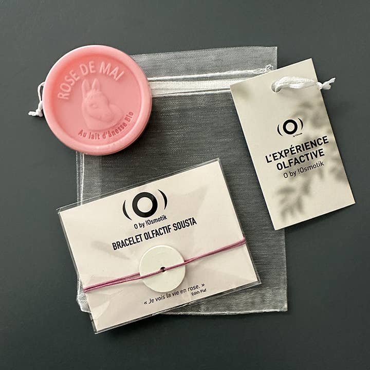 Pochette bracelet olfactif et savon « Rose d’Anesse »  pour la vente par O by !Osmotik