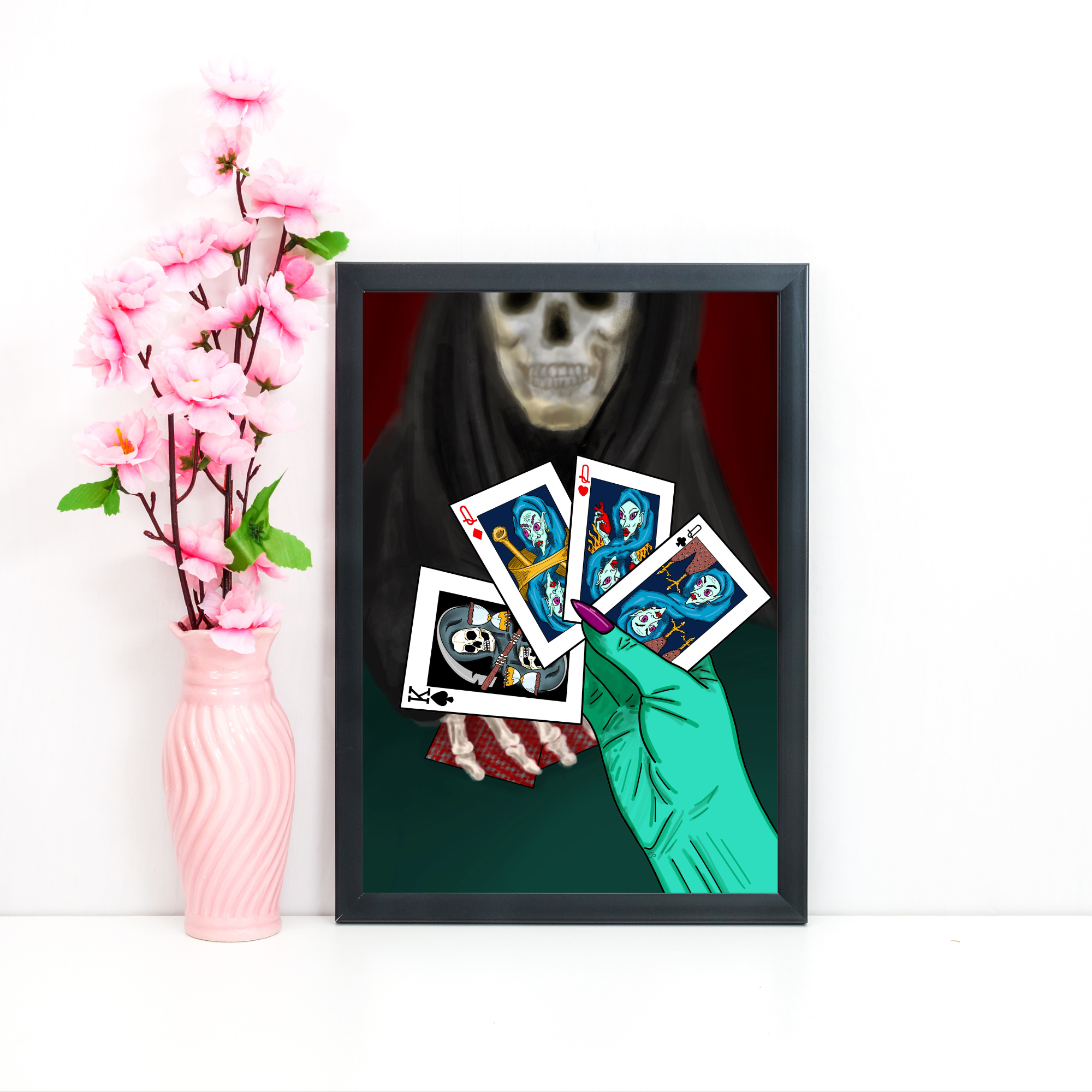 Hannah Kate Makes - Wholesale Art Print - Baba & the Reaper Art Print - A5/A4 - Baba Yaga & Death7