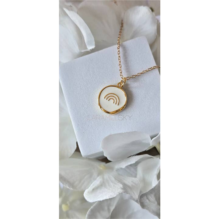 Caramel Sky - Wholesale Pendant/charm necklace - 18K Gold Plated Rainbow Pendant Necklace, Christian Jewelry1