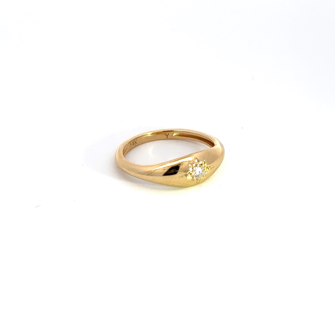 Yellow 14k Solid Gold Diamond Ring. RFA17994 for wholesale on Faire2