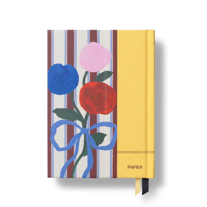Papier - Wholesale Journal/Diary - Guided Gratitude Journal, A6 Fabric - Stripe Bouquet1