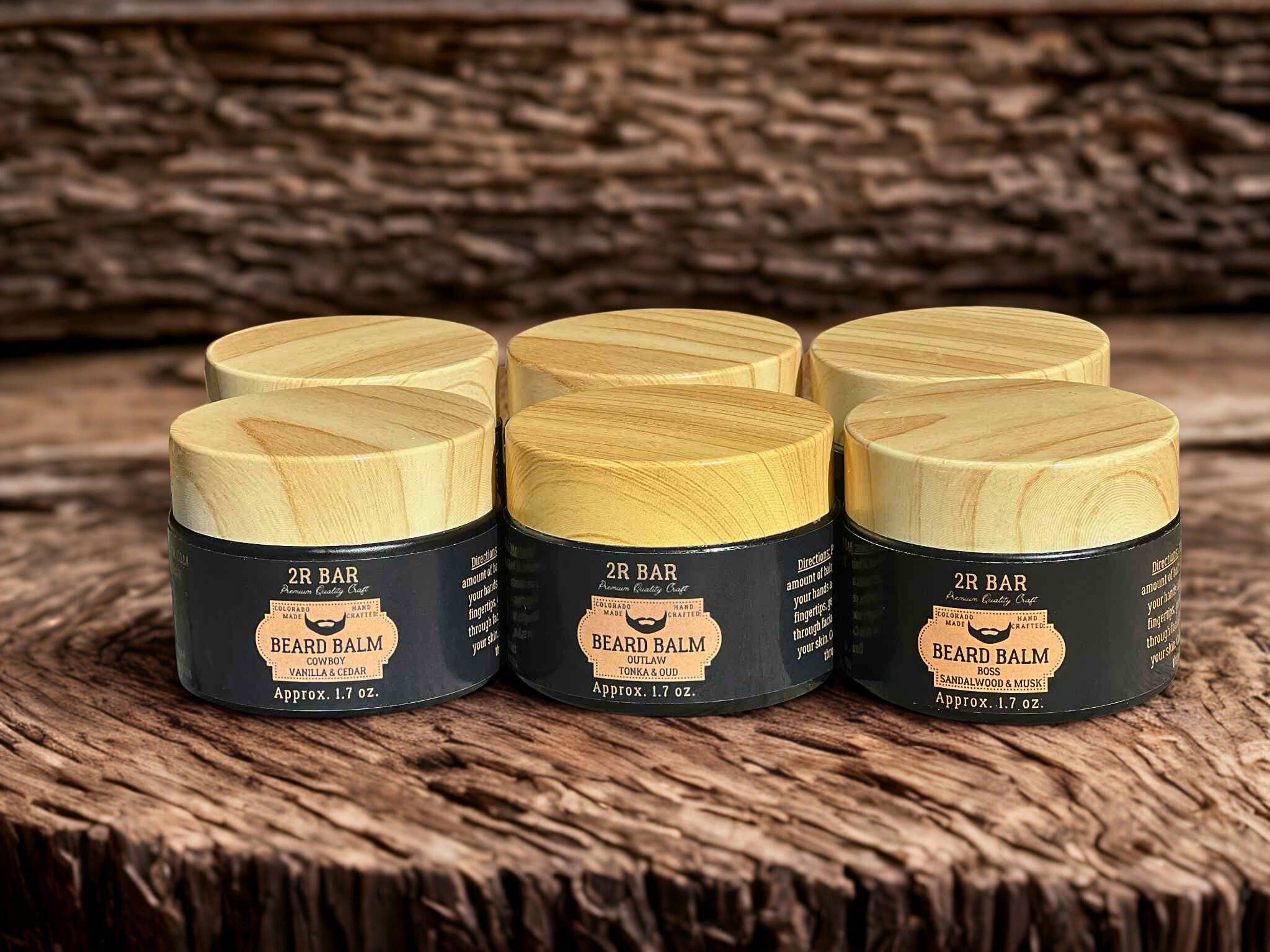 2R BAR - Wholesale Beard Styling Product - Colorado Dude Line Beard Balm – Mixed Case (6 Blends)2