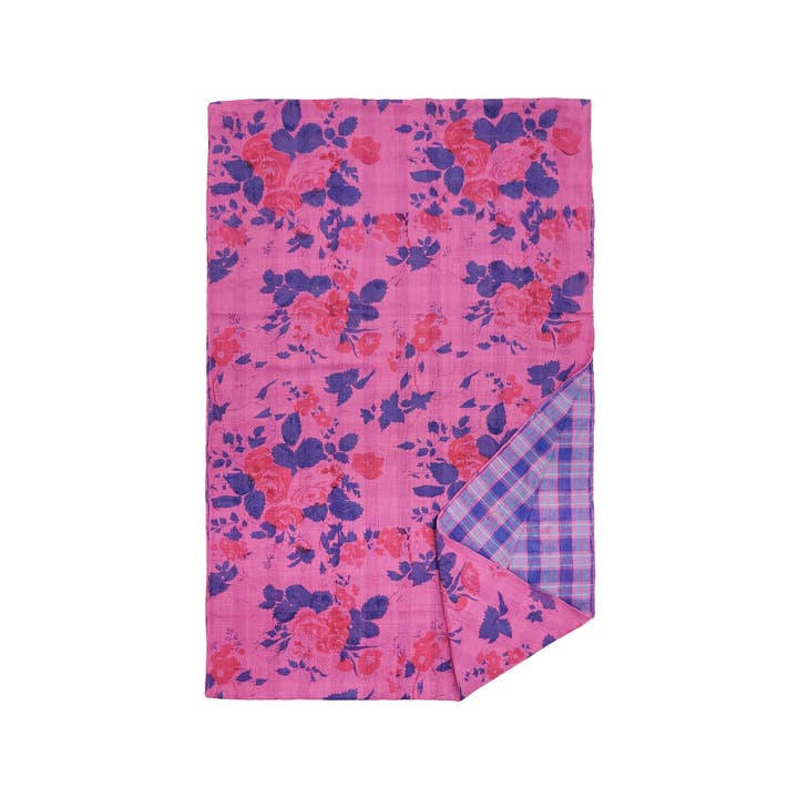 Raj Trading & Imports (USA) Inc. - Wholesale Scarf - Women's - Flora Reversible Floral Plaid Print Infinity Scarf9