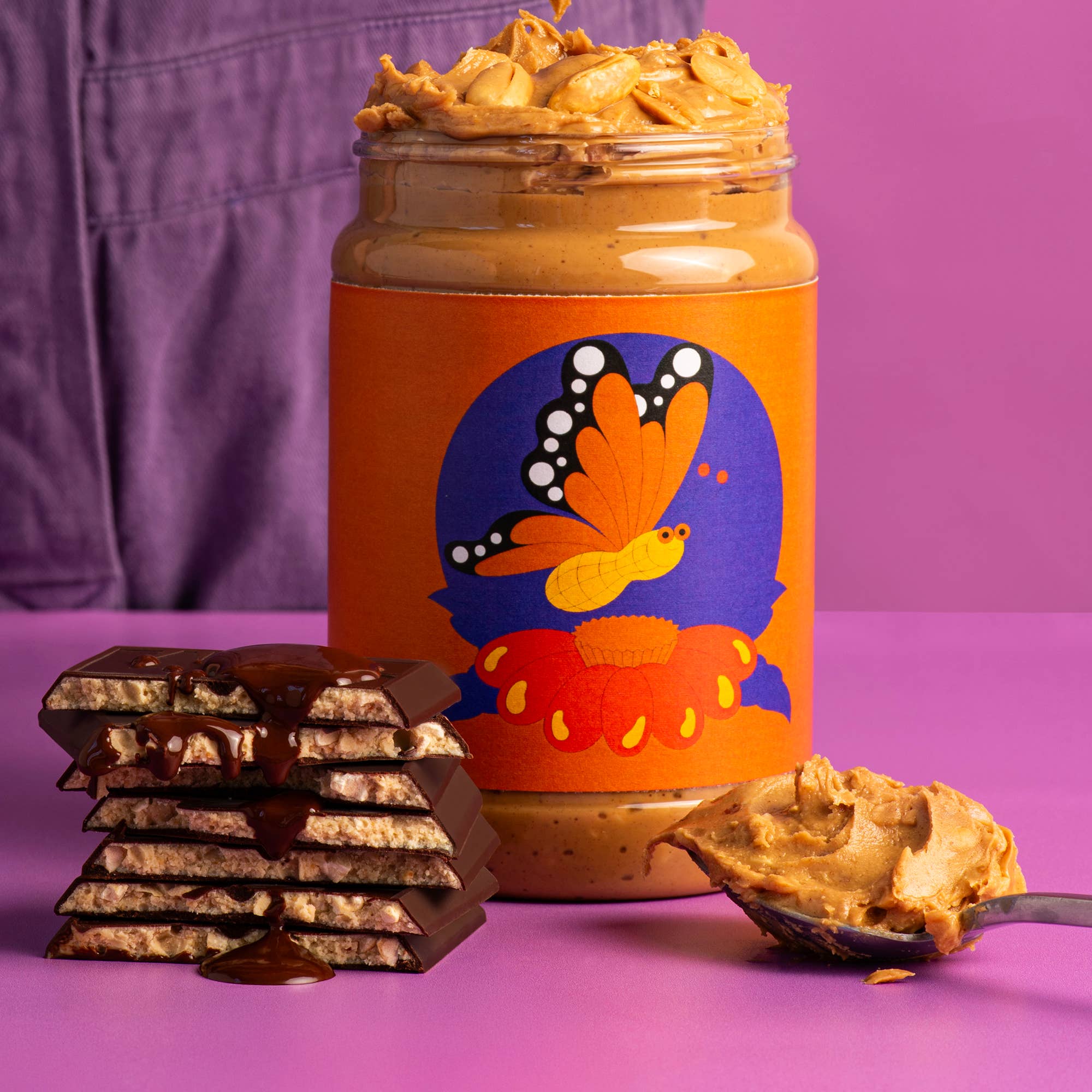 Seattle Chocolate Presents Maeve - Vente Barre chocolatée - Barre de truffe au beurre de cacahuète-papillon2