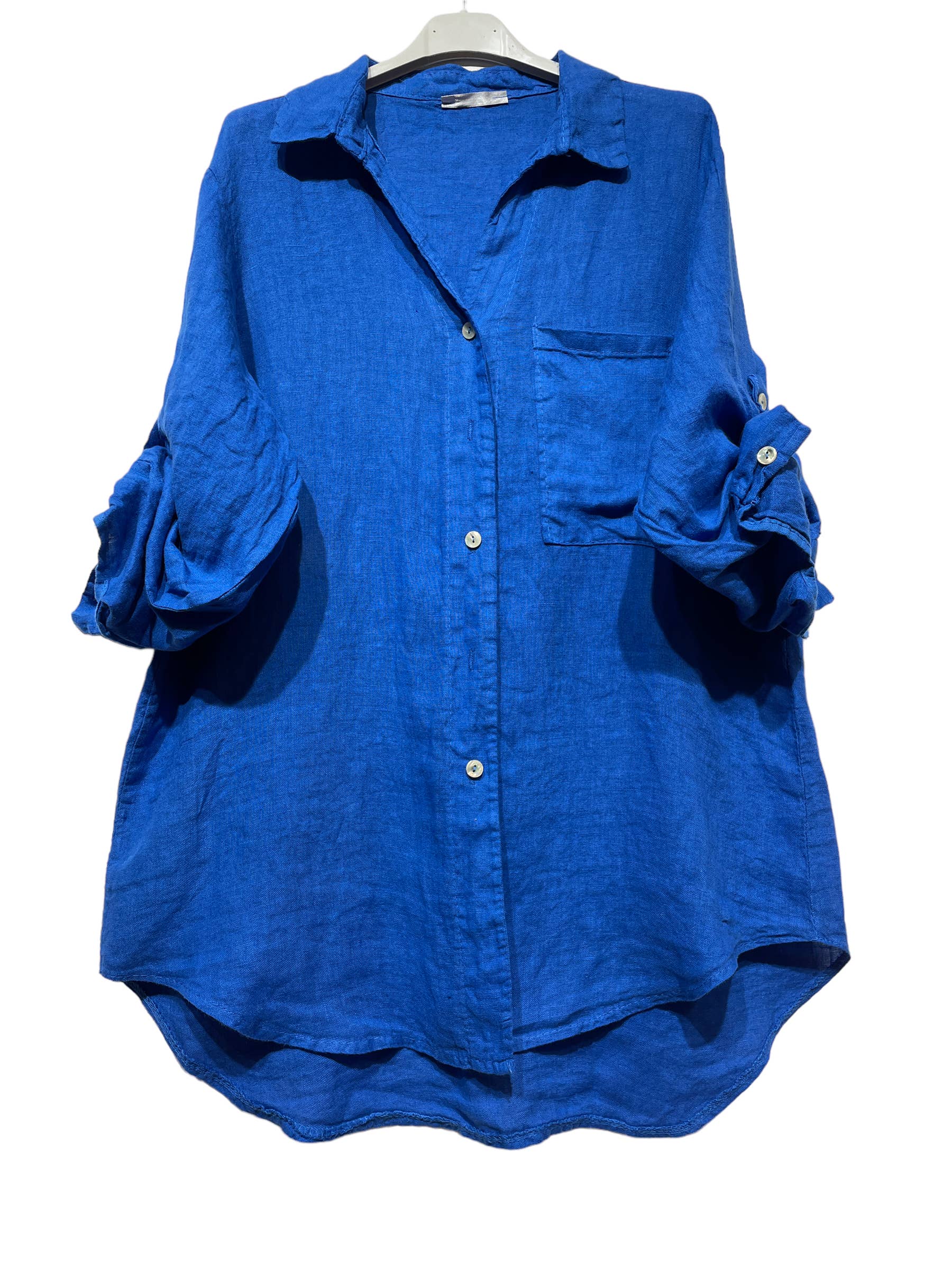 LINEN & COTTON HOUSE - Wholesale Button Down Shirt - Women's - LINEN SHIRT WITH SQUARE POCKET, SPRING SUMMER 7400135