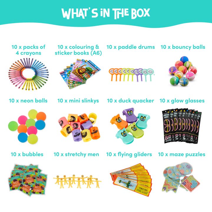 The Twiddlers – wholesale Party gift – 120 Premium Party Toys for Boys & Girls - Ideal for Goodie