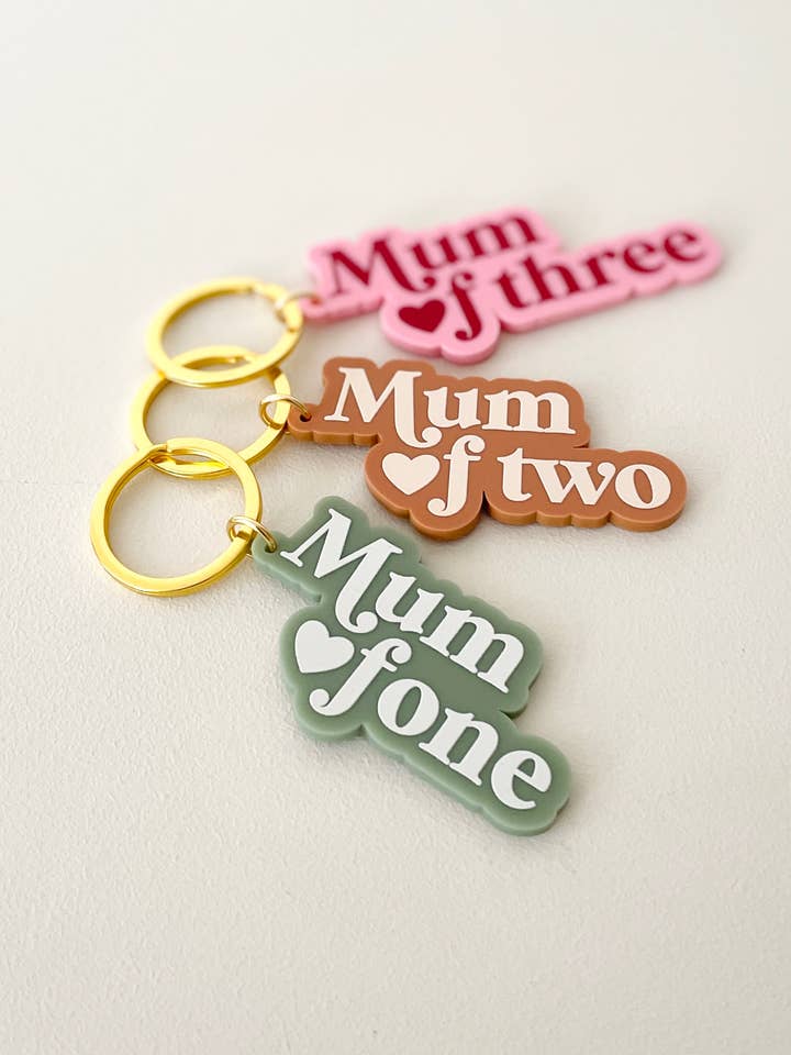 Porte-clé coloré Mum of pour la vente par Print Your Love