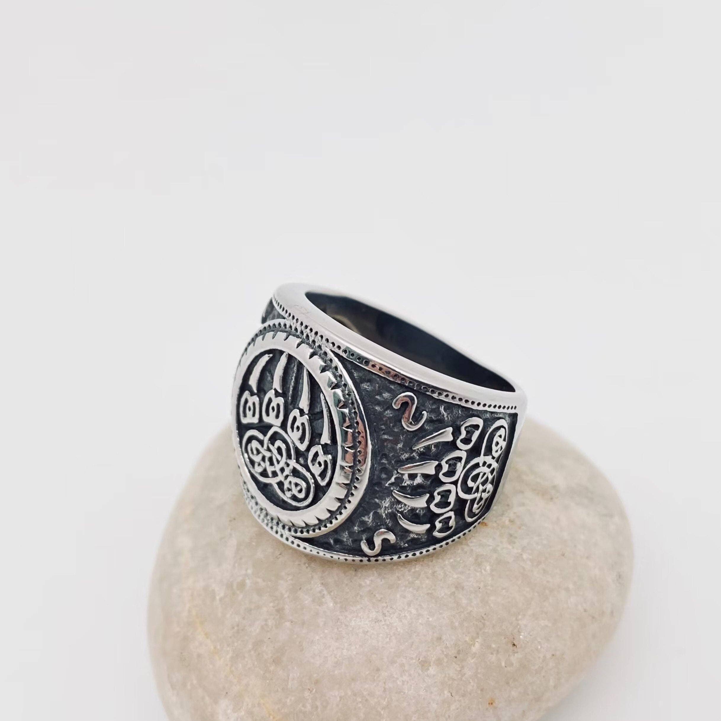 Mio Queena - Wholesale Signet Ring - Vintage Bear Claw Viking Warrior Stainless Steel Ring -MJ/MR3