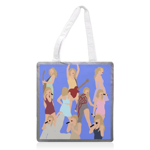 Tote bags 'Eras mashup in cornflower' for wholesale by ART WOW