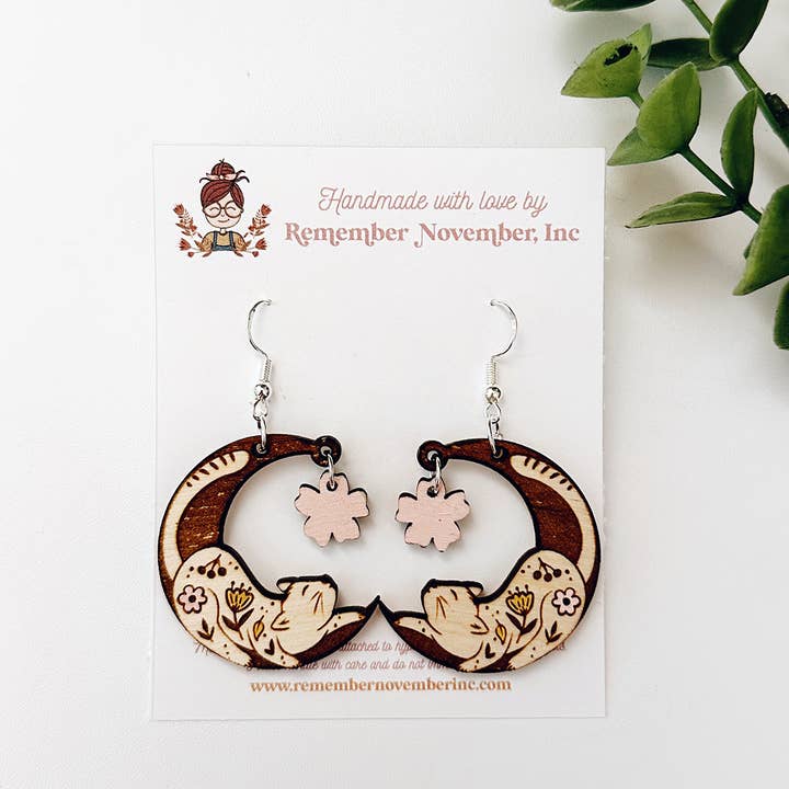 Crescent Cat Earrings, Handmade for wholesale by Remember November, Inc