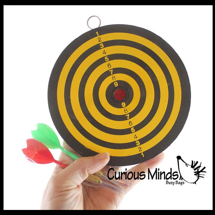 Curious Minds Toys - Wholesale Board Game - Mini Dart Board - Small Office Dart Game with Darts - Double
