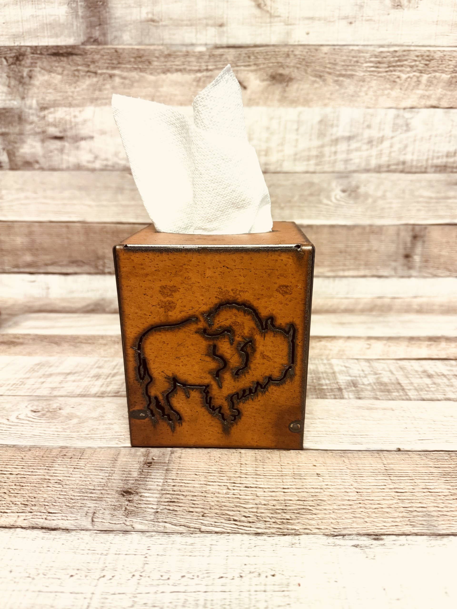 Universal Ironworks USA – Engroshandel Tissueboks – Buffalo og Fyrretræ Kleenex Boks Holder Vævsholder Metal1