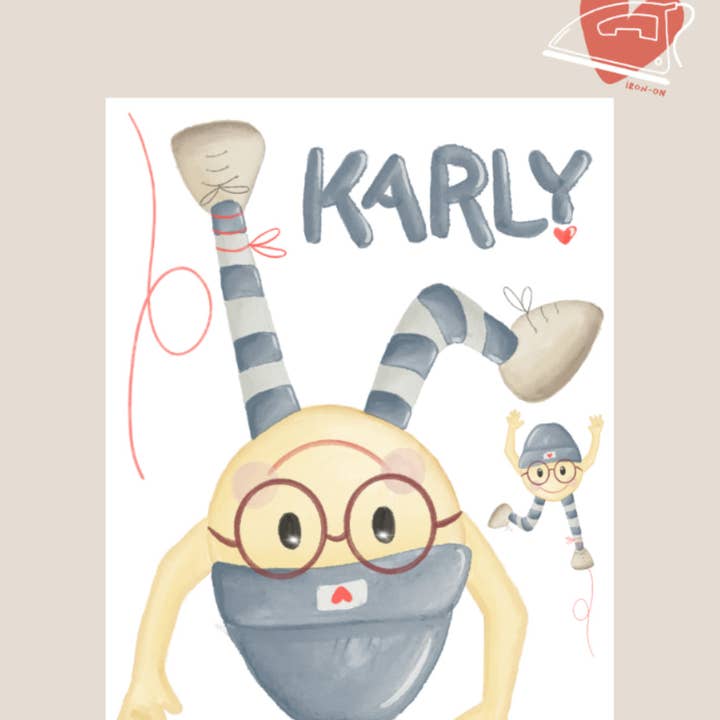 Bügelbild "Ich bin Karly" für den Großhandel von Karly und seine Glücksfunken