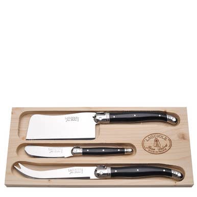 The French Farm - Wholesale Cheese Spreader - Jean Dubost 3pc Cheese Set in Black