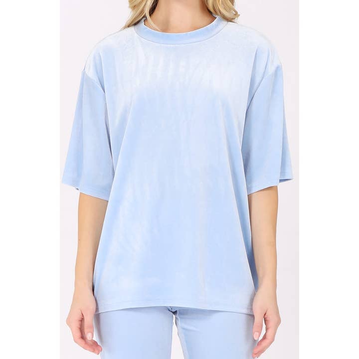 UP CLOTHING - Wholesale Lounge Set - Women's - Velour Oversized T-Shirt and Biker Shorts Set4