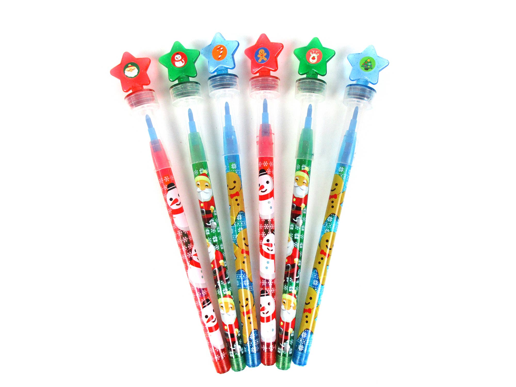 Tiny Mills - Wholesale Crayons – Child & baby - Christmas Stackable Crayon with Stamper Topper2
