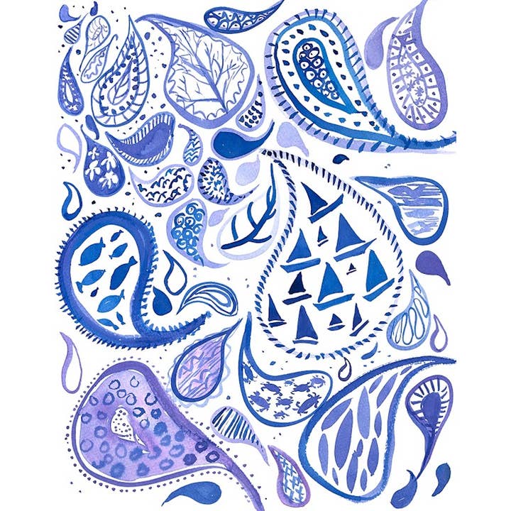 Paisley Blue for wholesale by Liz Lind Editions