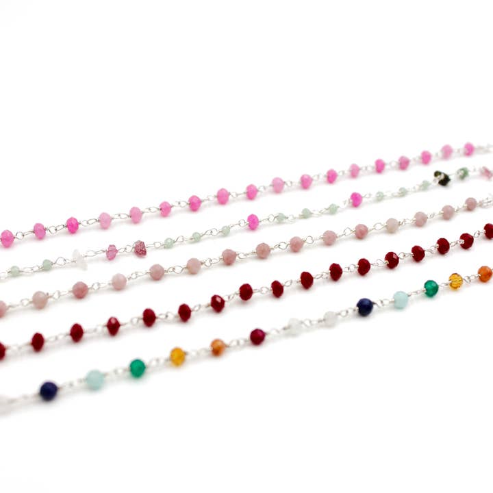 Lot de 5 Bracelets perles - CAROLE ARGENT CHAUD pour la vente par L'Atelier des Dames