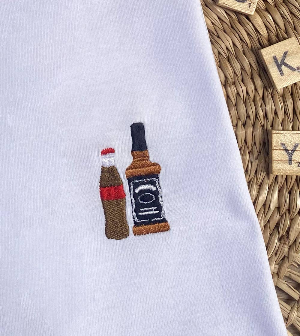 Juste un t-shirt - Wholesale T-Shirt - Unisex - Embroidered T-shirt - Whisky Coca